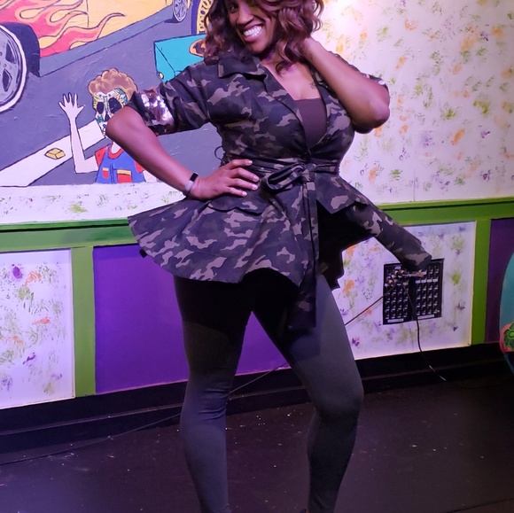 Camo Jacket with Sequined Embellishments - Picture 2 of 4